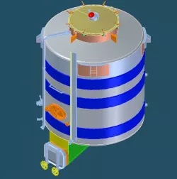 Red wine fermenting vessel