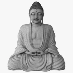 Sitting Buddha without textures NOT FOR 3D PRINTING 3D model