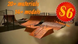 skateboarding park  Low-poly  3D model