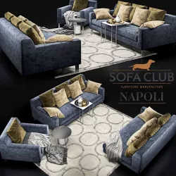 Sofa Napoli Sofa Club blue 3D model