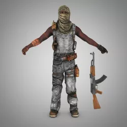 Somali pirate Low-poly  3D model