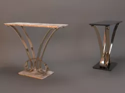 Stone Glass metal TV Console table 3D model