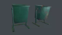 Street Metal Trash Can PBR Game Ready Low-poly  3D model