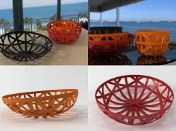 Strip leather baskets 3D model