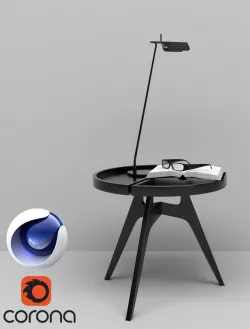 Table And Lamp C4D Corona 3D model