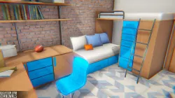 Teen room - interior and props Low-poly  3D model