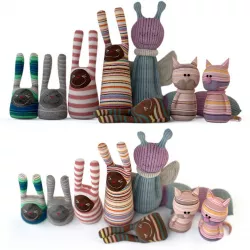Textile toys out of socks 3D model