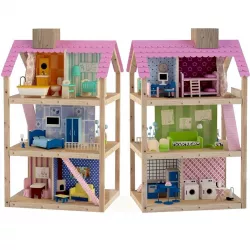 Wooden House for dolls Toy house 3  3D model