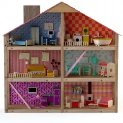 Wooden House for dolls Toy house 3D model