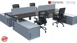 Workstation Desk 3D model