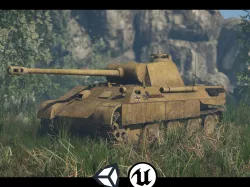 World War II - Panther Panzer V - Game Ready - PBR Low-poly  3D model