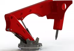 Rock breaking boom system