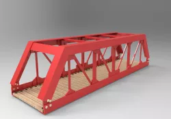 Truss bridge with mesh