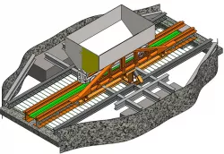 Underground mining Rail hopper tip arrangement