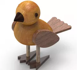 Wooden Sparrow Figurine