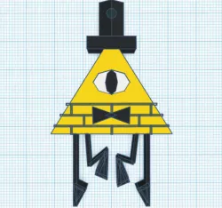 Bill Cipher Keychain 2.0 - Gravity Falls (Dual Extrusion/2 Color Optional)