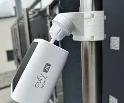 Eufy cam pole mount with cable tie 45° / Rohr Stange Halterung Kabelbinder