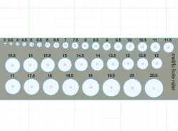 metric hole measuring ruler