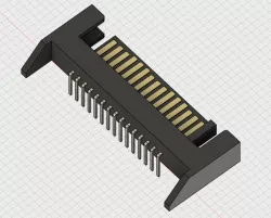 Sata Power Connector Male THT 15 Pin Right Angle ATX Power (3D Files, f3d File, and KiCad Files included))