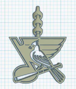 Stl Cardinals & Blues Keychain