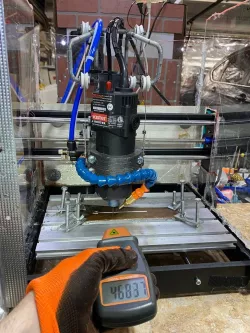 15$ Harbor Freight Router cutting steel and Milling aluminum , 3018 CNC Upgrade 400watt 45,000RPM, 10newton Z axis assist, 