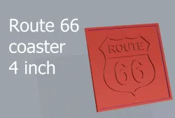 Coaster Route 66 3D print or laser cut