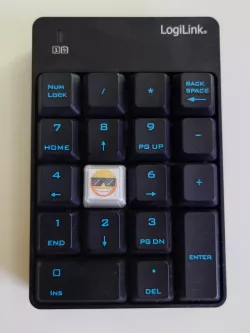 Custom Keycaps for Numeric Pad (LogiLink / MCSaite) Numpad Wireless - Custom Symbol - Transparent