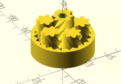 Extended and cutaway planetary gear