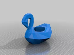 Low poly swan planter