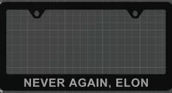 Anti-Elon Tesla License Plate Frame