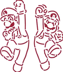 Mario and Luigi stencil