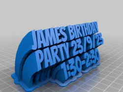 My Customized Sweeping 2-line name plate (text)