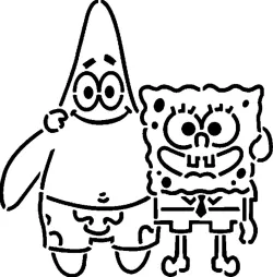 Sponge Bob and Patrick stencil