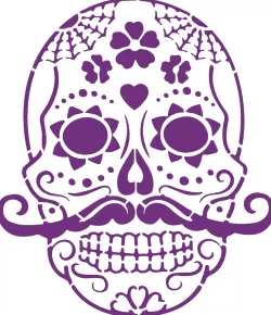 Sugar Skull stencil 3