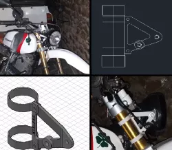 Bracket for caferacer type motorcycle lanterns