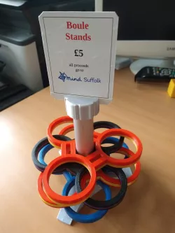 Display for boule stands (or similar items), in OpenSCAD