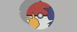 POKEBALL KEYCHAIN WITH PIKACHU AND ASH (POKEMON) v2