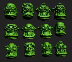 Space Orc goggle head add on pack
