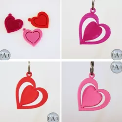 Spinning hearts keychain
