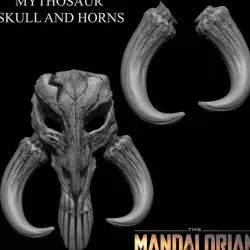 3D PRINTABLE MYTHOSAUR SKULL AND HORNS PACK - THE MANDALORIAN STAR WARS - HIGHLY DETAILED