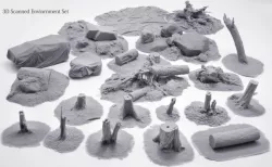 3D Scanned Trees and 3D Printable Wargaming Scatter Terrain  Late Pledge- 3D Scanned Environment Set