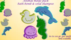 ANIMAL MOLDS PACK 2: BATH BOMB, SOLID SHAMPOO