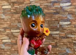 baby groot flower and Heart