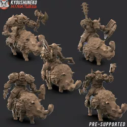 Black Orc Army Rhino Riders