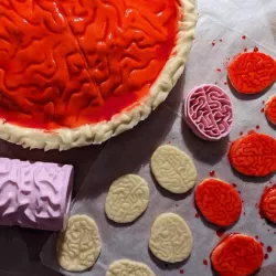 Brain texture roller cookie cutter