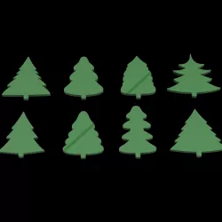 CHRISTMAS TREE COOKIE CUTTERS X8 DESIGNS