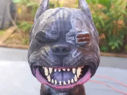 Dog bobblehead from CYBERPUNK 2077 with glowing eye