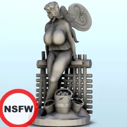 Double winged fairy with barrier and fruit baskets (nsfw version) (10) - miniatures erotica woman figure