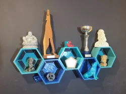 Etagere modulable hexagonal murale | Modular hex shelf with wall mount