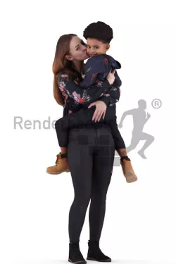 Fabienne & Percy Posed 001 - Mother and Child standing and smiling